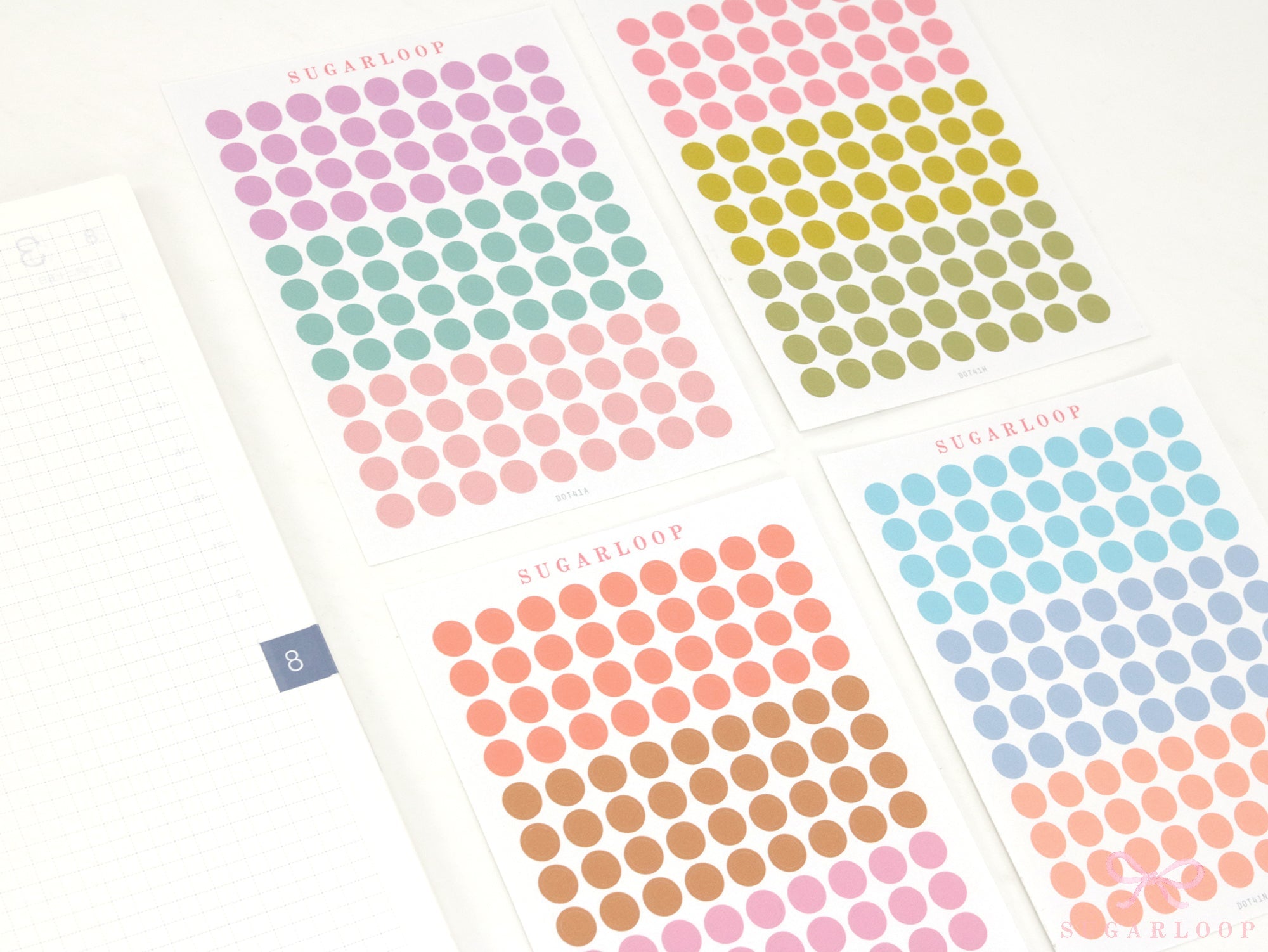 Solid Dots Planner and Journal Sticker Sheet: Hobo  Bullet Points  Color Code