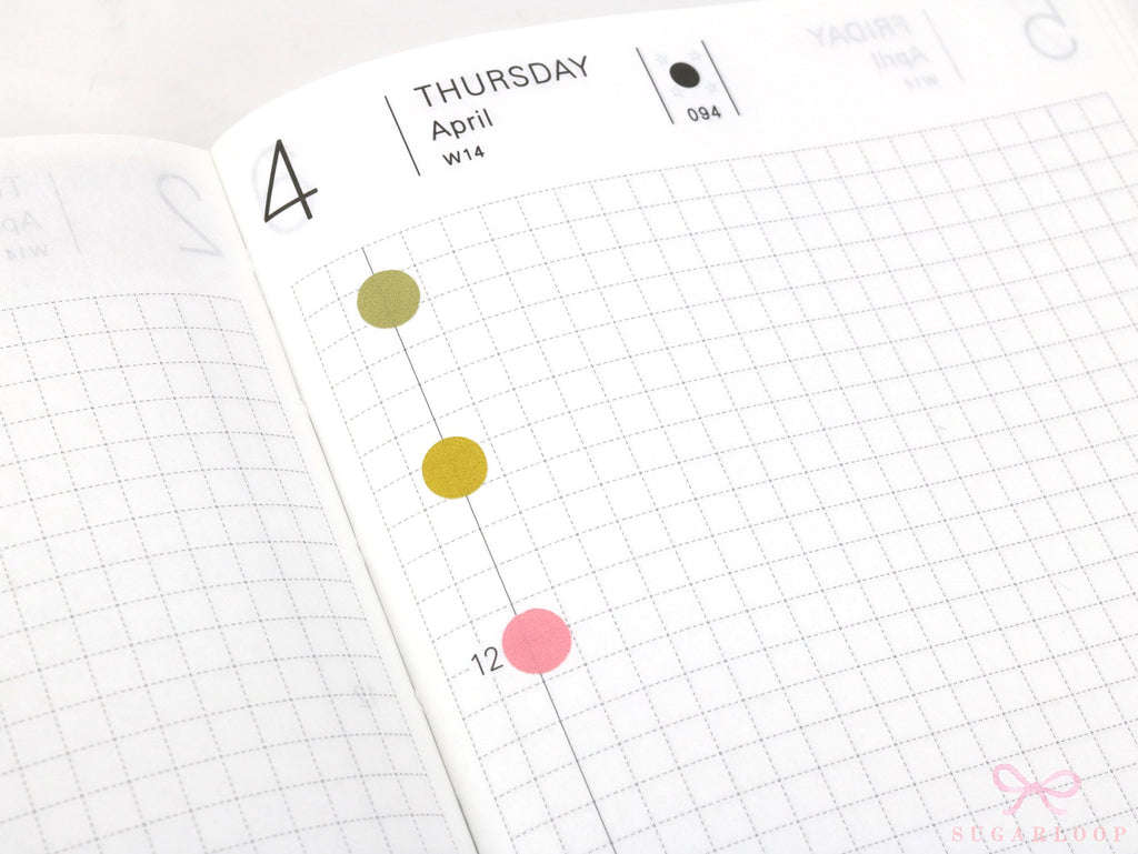 Solid Dots Planner and Journal Sticker Sheet: Hobo  Bullet Points  Color Code