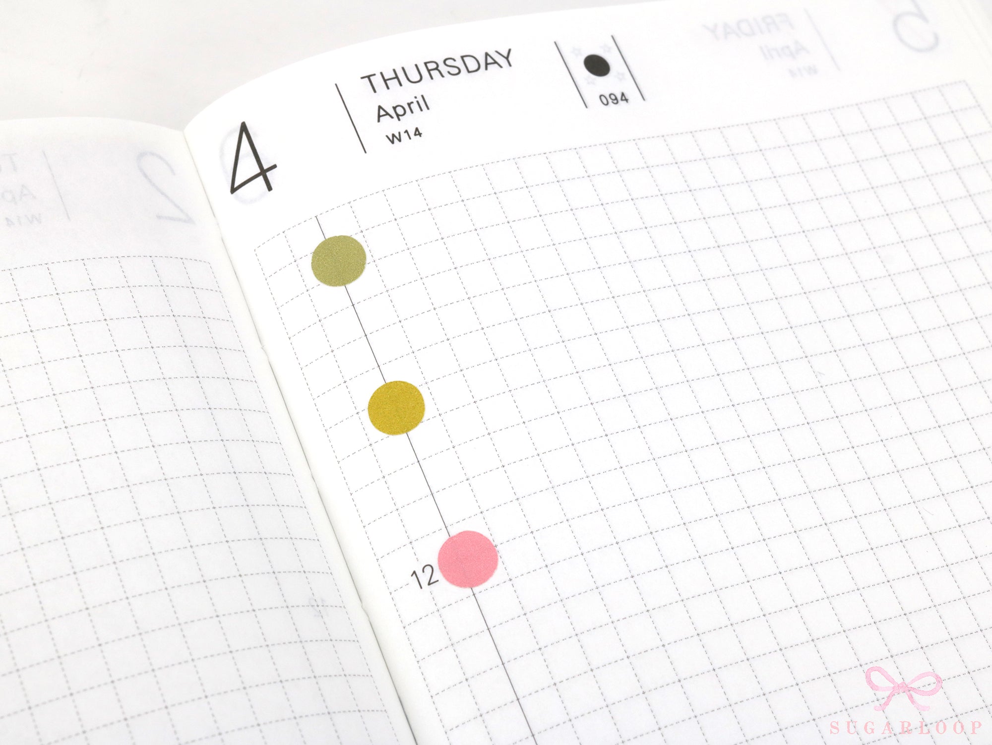Solid Dots Planner and Journal Sticker Sheet: Hobo  Bullet Points  Color Code