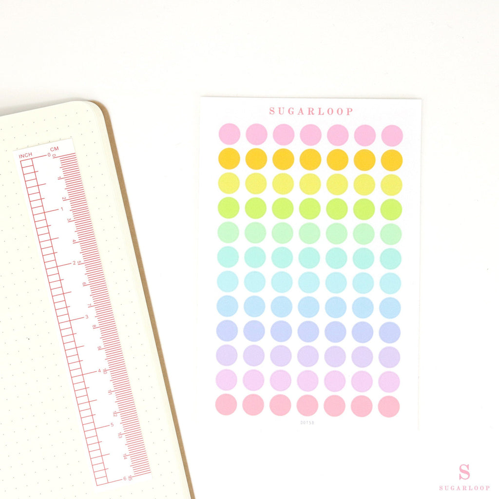 Dot Round Circle Bujo Planner Stickers: 0.25in-6mm, 0.375in-9mm, 0.5in-12mm, 1in-25mm