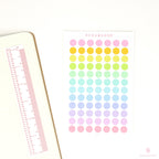 Dot Round Circle Bujo Planner Stickers: 0.25in-6mm, 0.375in-9mm, 0.5in-12mm, 1in-25mm