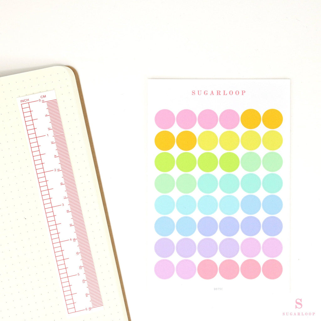 Dot Round Circle Bujo Planner Stickers: 0.25in-6mm, 0.375in-9mm, 0.5in-12mm, 1in-25mm
