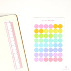 Dot Round Circle Bujo Planner Stickers: 0.25in-6mm, 0.375in-9mm, 0.5in-12mm, 1in-25mm