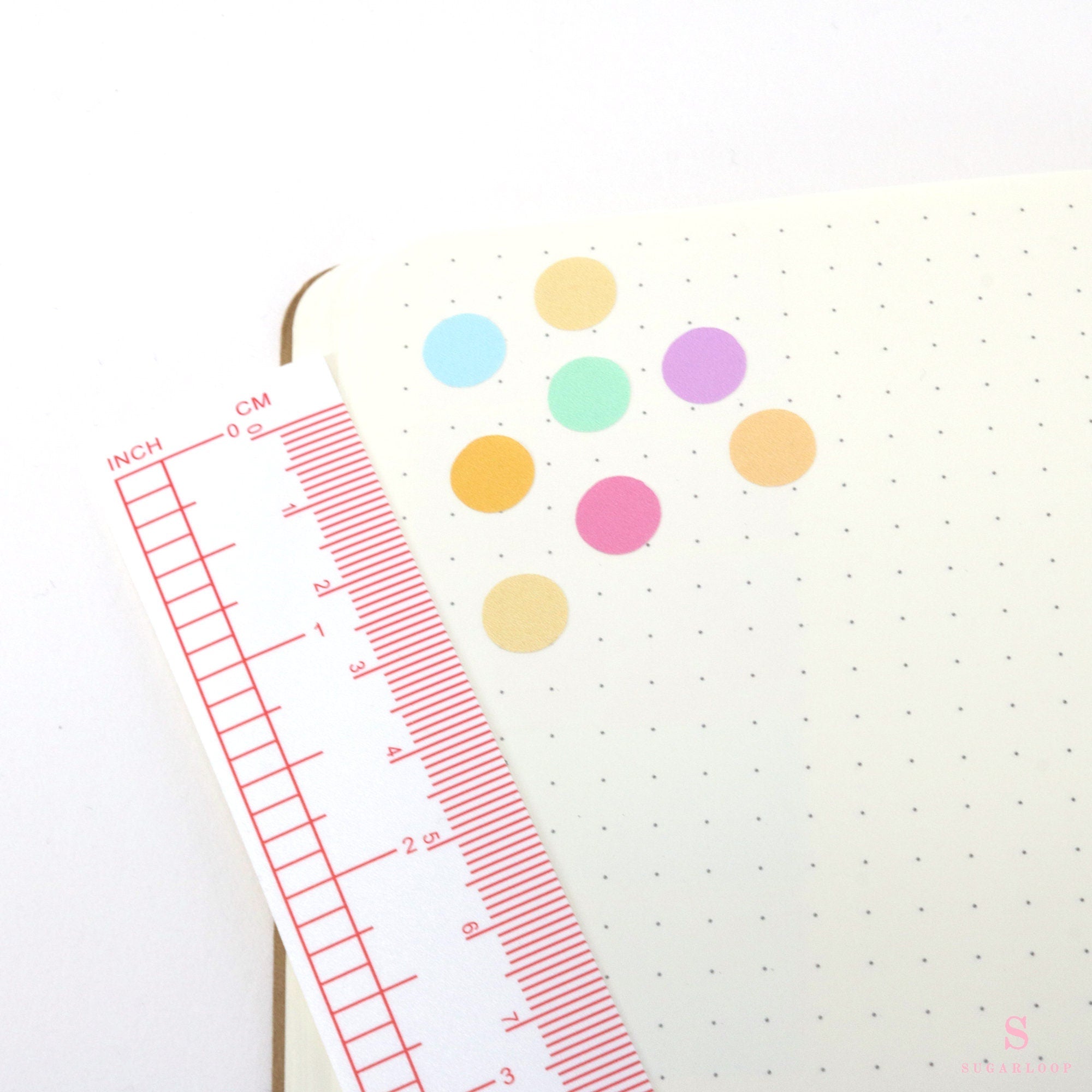 Small Dot Pastel Round Circle Bujo Planner Stickers: 0.3” (9 mm)