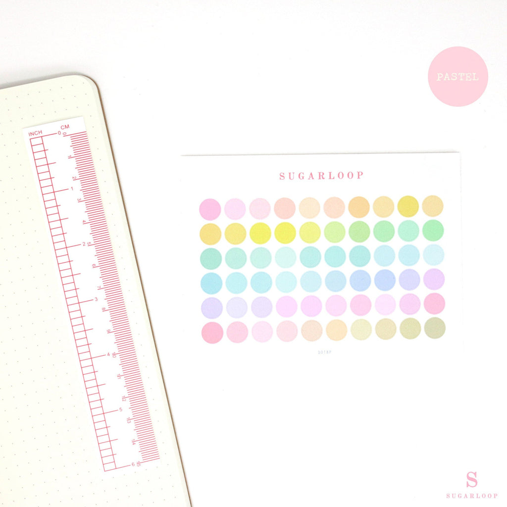 Small Dot Pastel Round Circle Bujo Planner Stickers: 0.3” (9 mm)