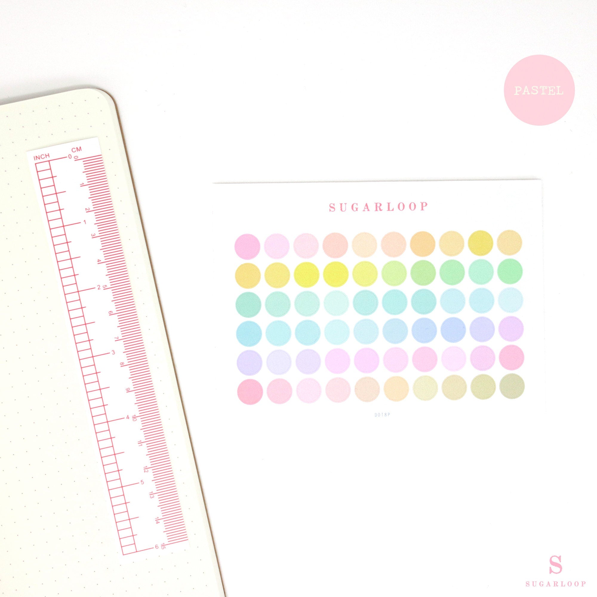 Small Dot Pastel Round Circle Bujo Planner Stickers: 0.3” (9 mm)