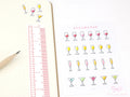 Wine Cocktail Glass Stickers for Planners Bujos and Journals