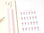 Wine Cocktail Glass Stickers for Planners Bujos and Journals