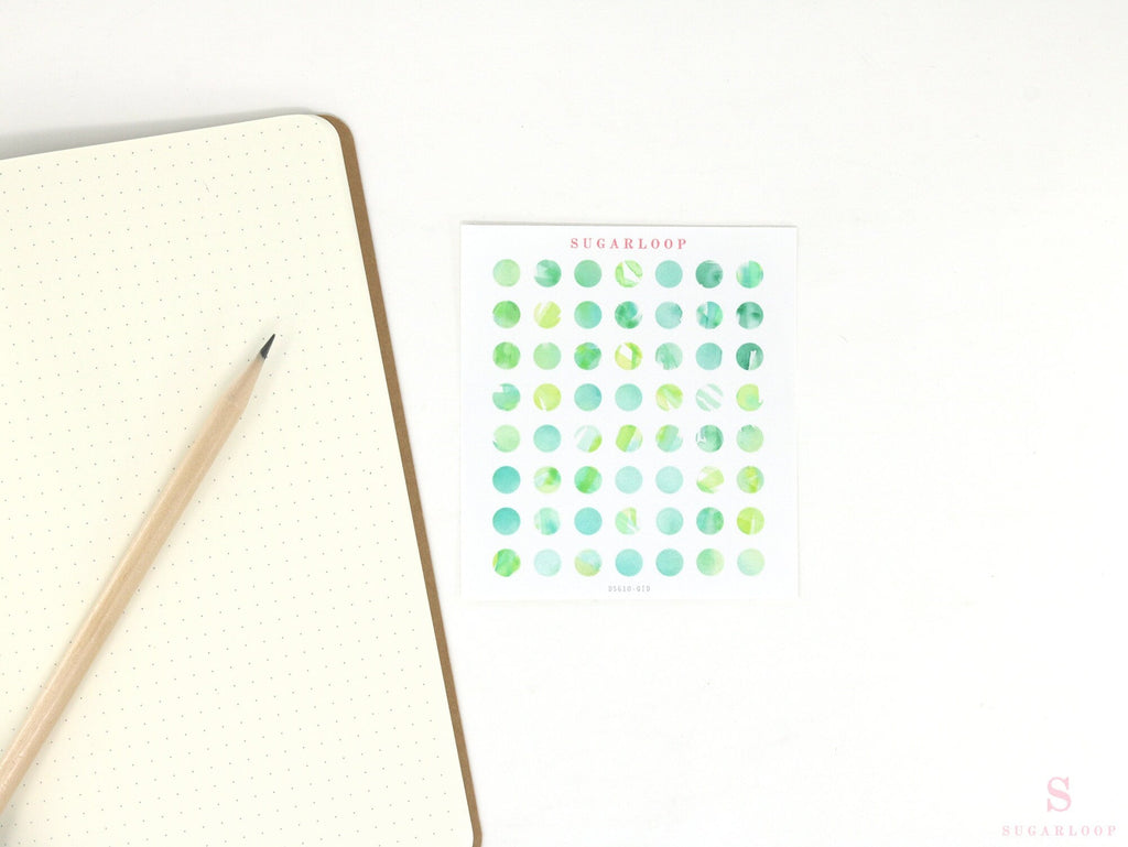 Color Palette Deco Stickers for Journals & Planners: Greenery