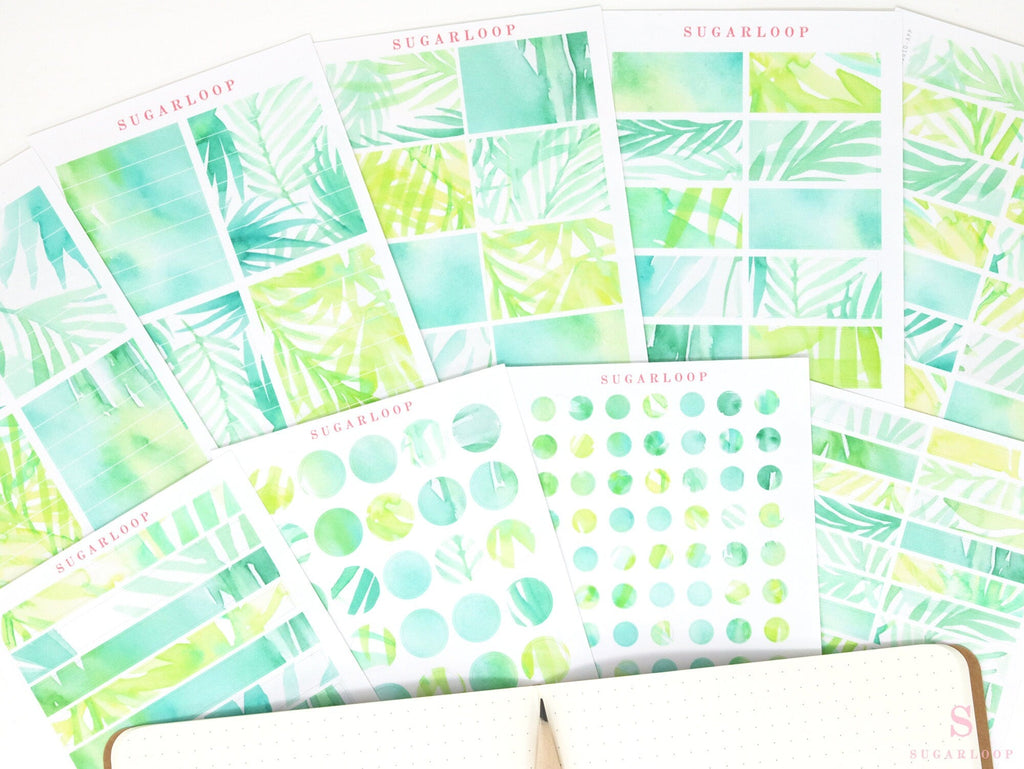 Color Palette Deco Stickers for Journals & Planners: Greenery