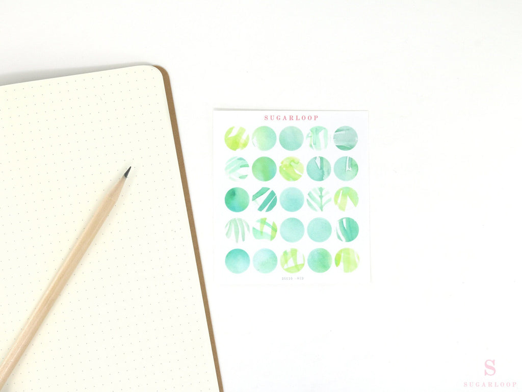 Color Palette Deco Stickers for Journals & Planners: Greenery