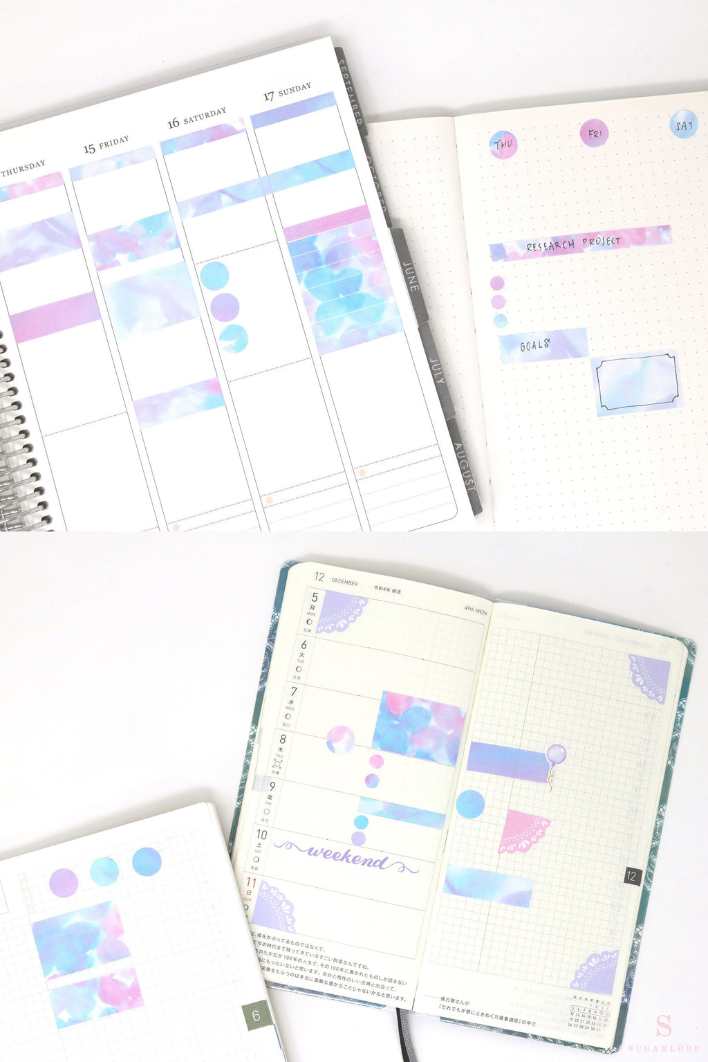 Color Palette Deco Stickers for Journals & Planners: Misty