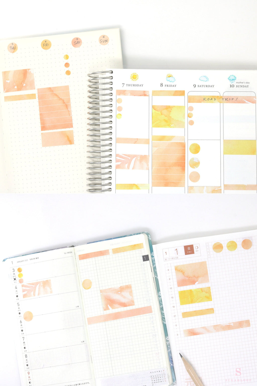 Color Palette Deco Stickers for Journals & Planners: Marigold