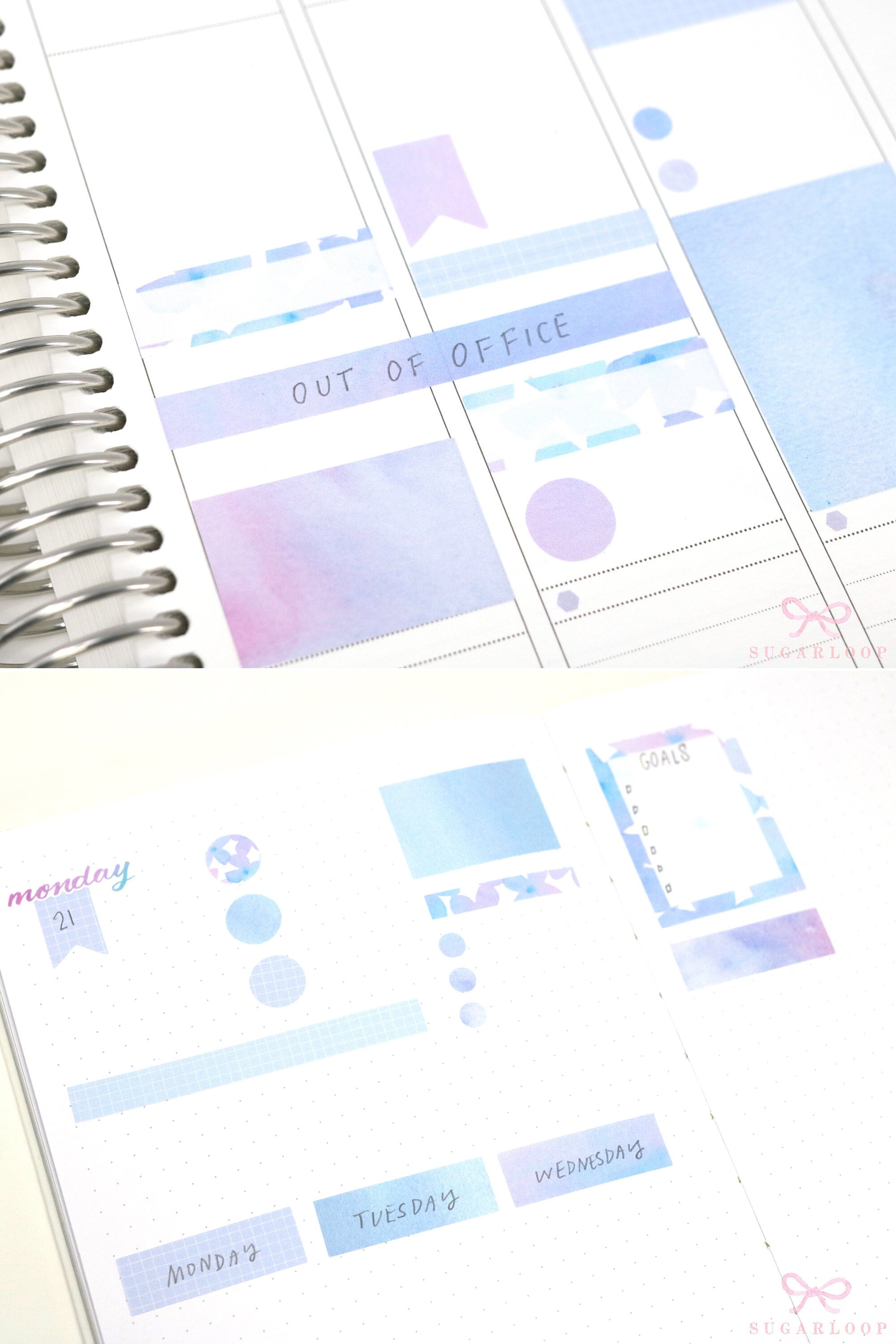 Color Palette Deco Stickers for Journals & Planners: Hydrangea