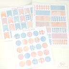 Gingham Planner Stickers – Dots  Headers  Boxes  Strips & Deco for Journals  Diaries and Calendars