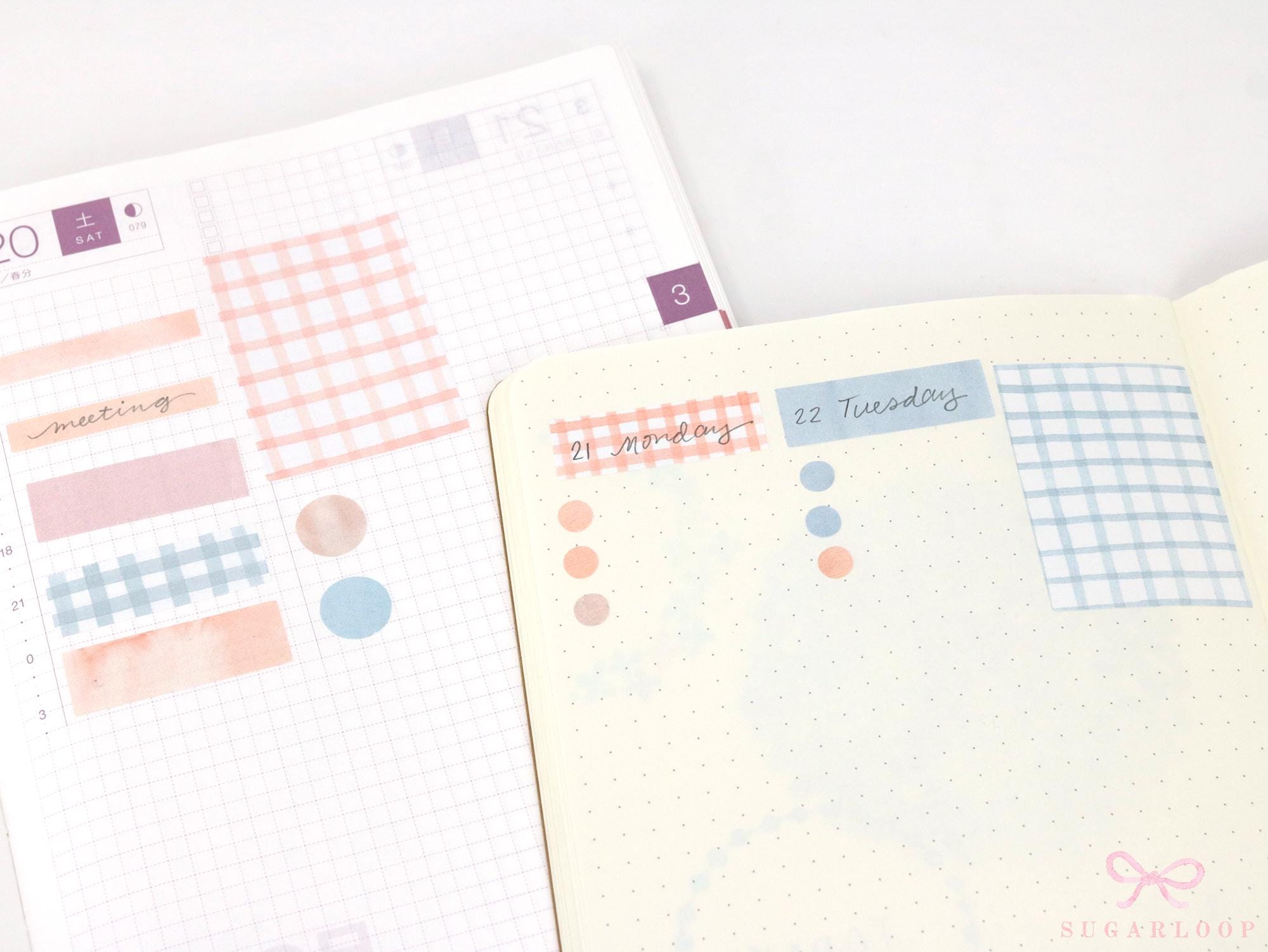 Gingham Planner Stickers – Dots  Headers  Boxes  Strips & Deco for Journals  Diaries and Calendars