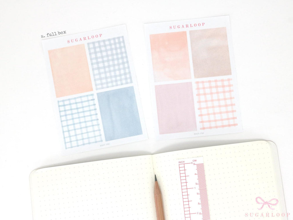 Gingham Planner Stickers – Dots  Headers  Boxes  Strips & Deco for Journals  Diaries and Calendars