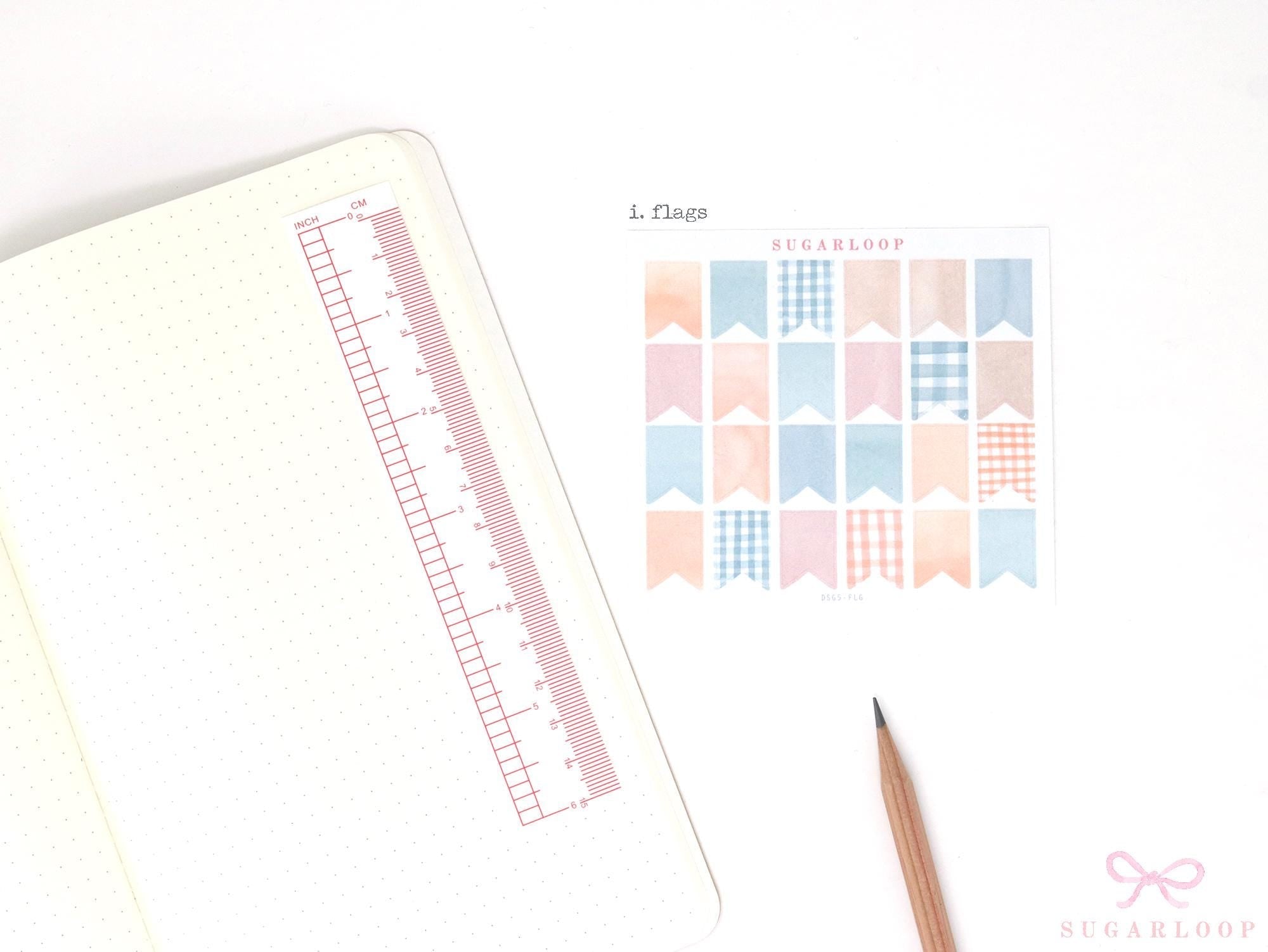 Gingham Planner Stickers – Dots  Headers  Boxes  Strips & Deco for Journals  Diaries and Calendars