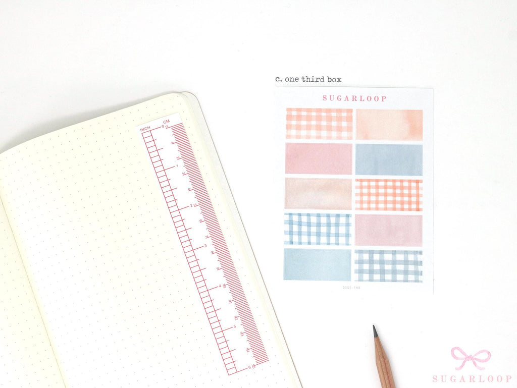 Gingham Planner Stickers – Dots  Headers  Boxes  Strips & Deco for Journals  Diaries and Calendars