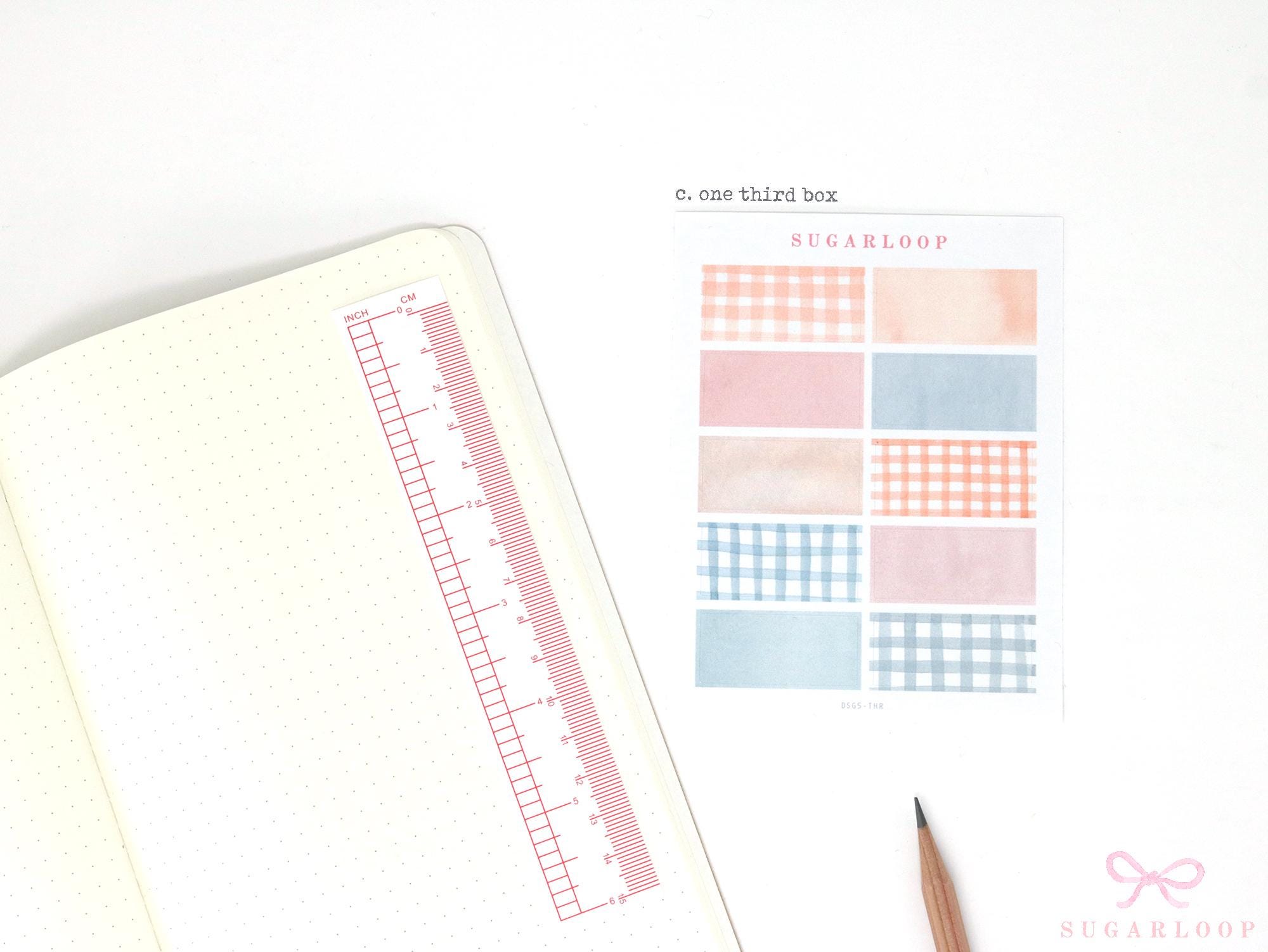 Gingham Planner Stickers – Dots  Headers  Boxes  Strips & Deco for Journals  Diaries and Calendars