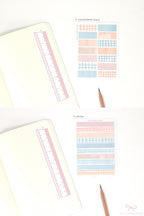 Gingham Planner Stickers – Dots  Headers  Boxes  Strips & Deco for Journals  Diaries and Calendars
