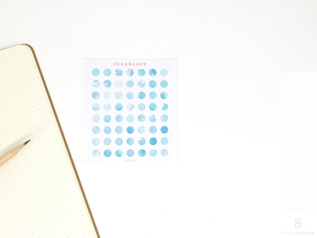 Color Palette Deco Stickers for Journals & Planners: Blue Foliage
