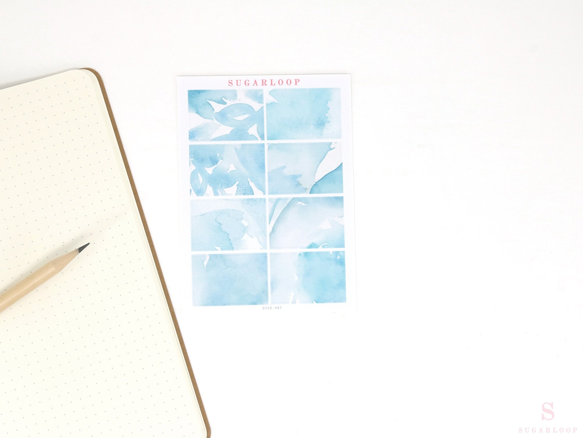 Color Palette Deco Stickers for Journals & Planners: Blue Foliage