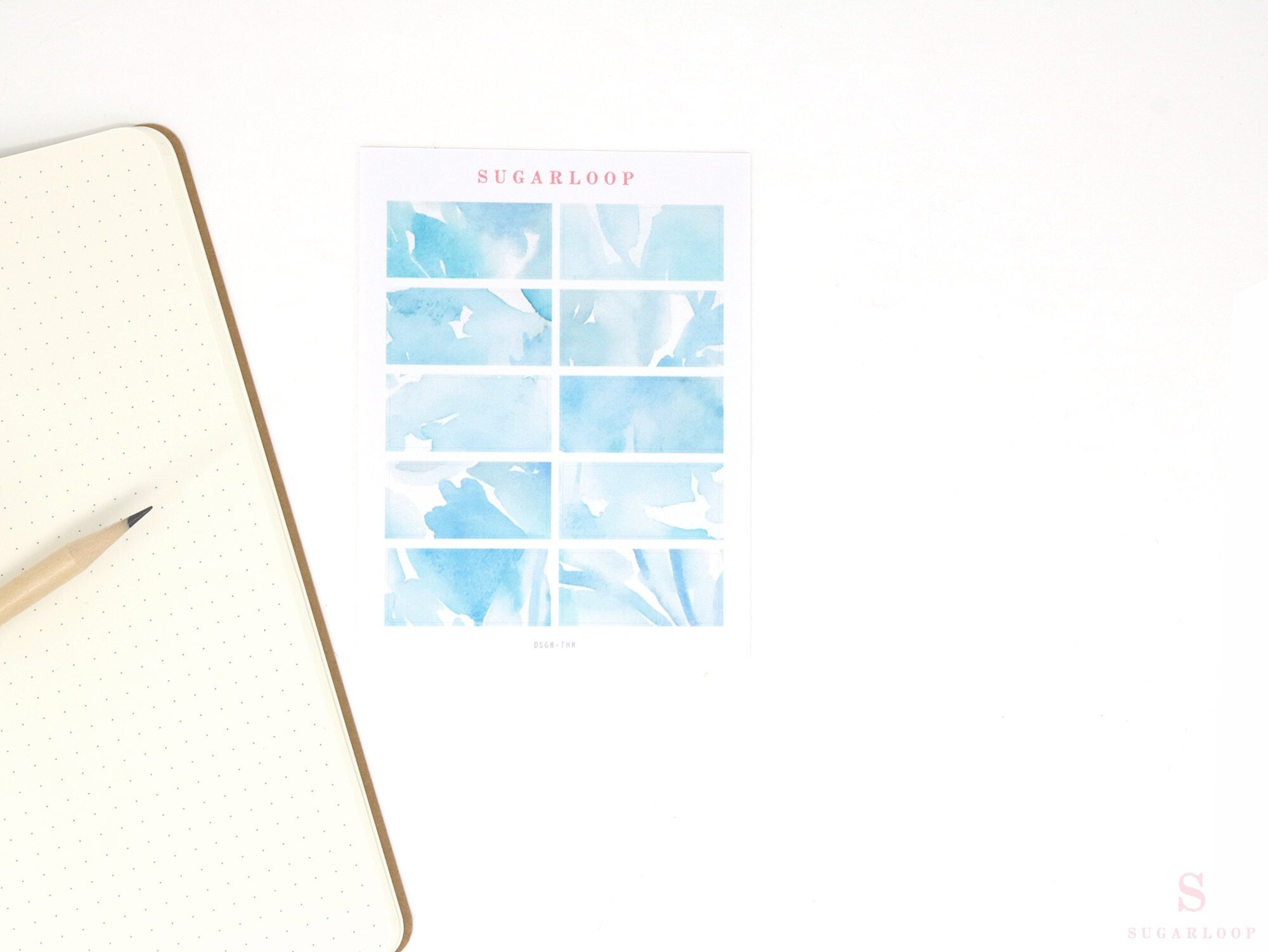 Color Palette Deco Stickers for Journals & Planners: Blue Foliage