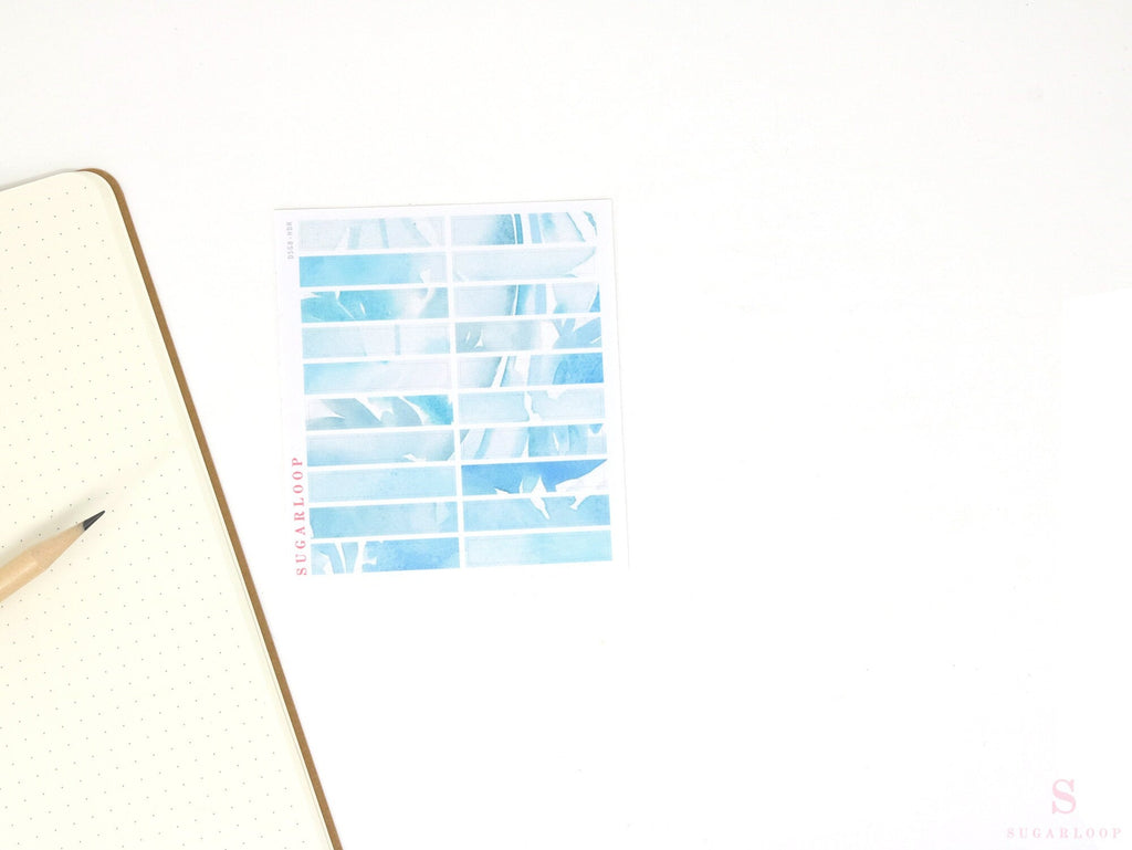 Color Palette Deco Stickers for Journals & Planners: Blue Foliage