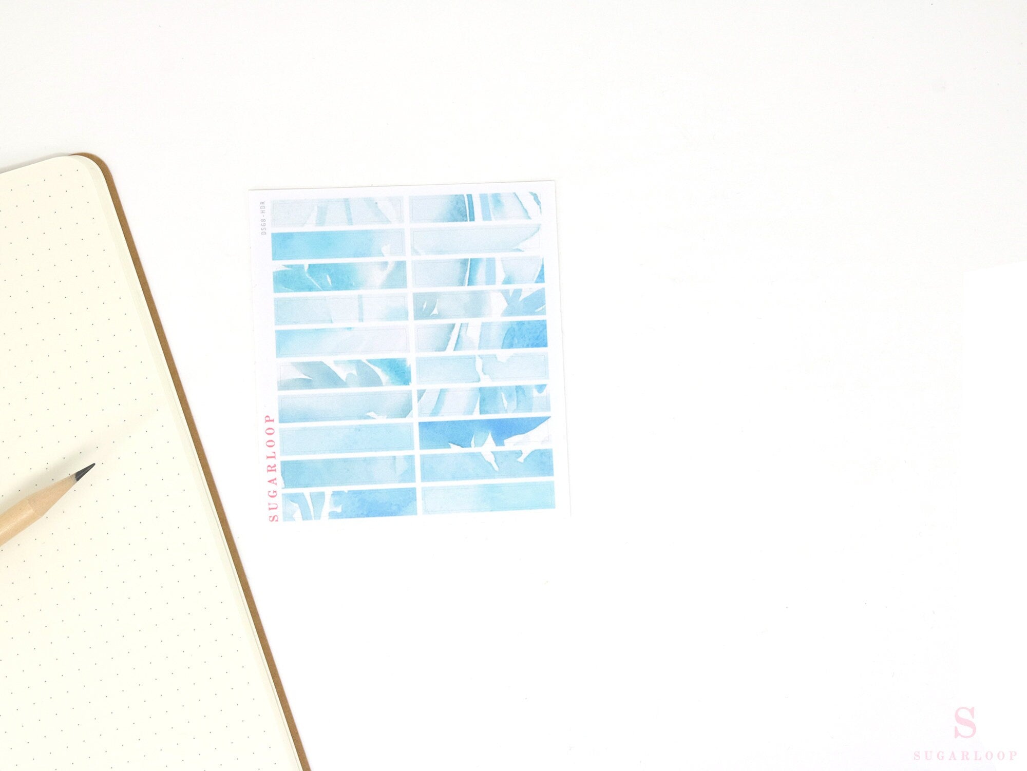 Color Palette Deco Stickers for Journals & Planners: Blue Foliage