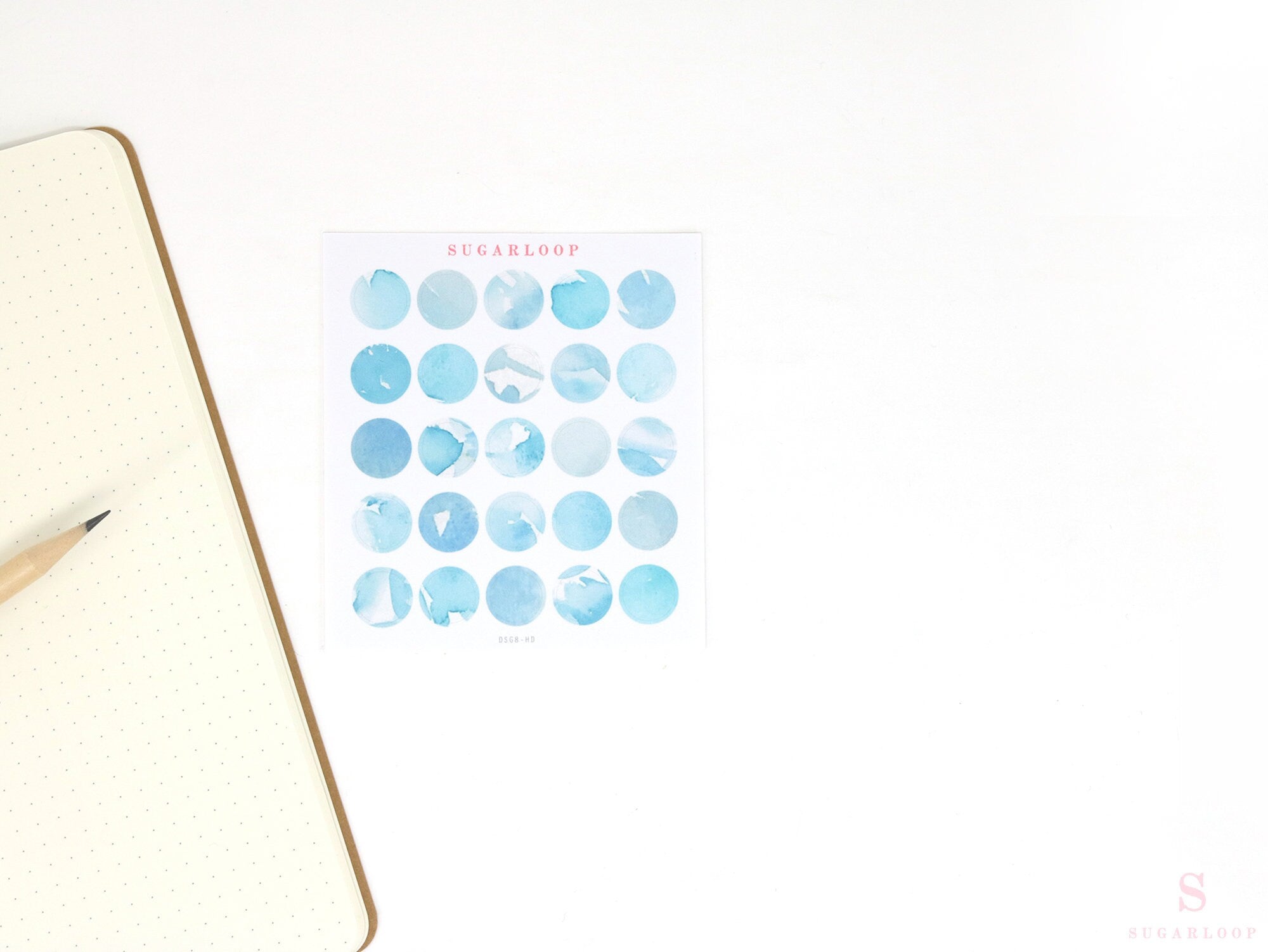 Color Palette Deco Stickers for Journals & Planners: Blue Foliage