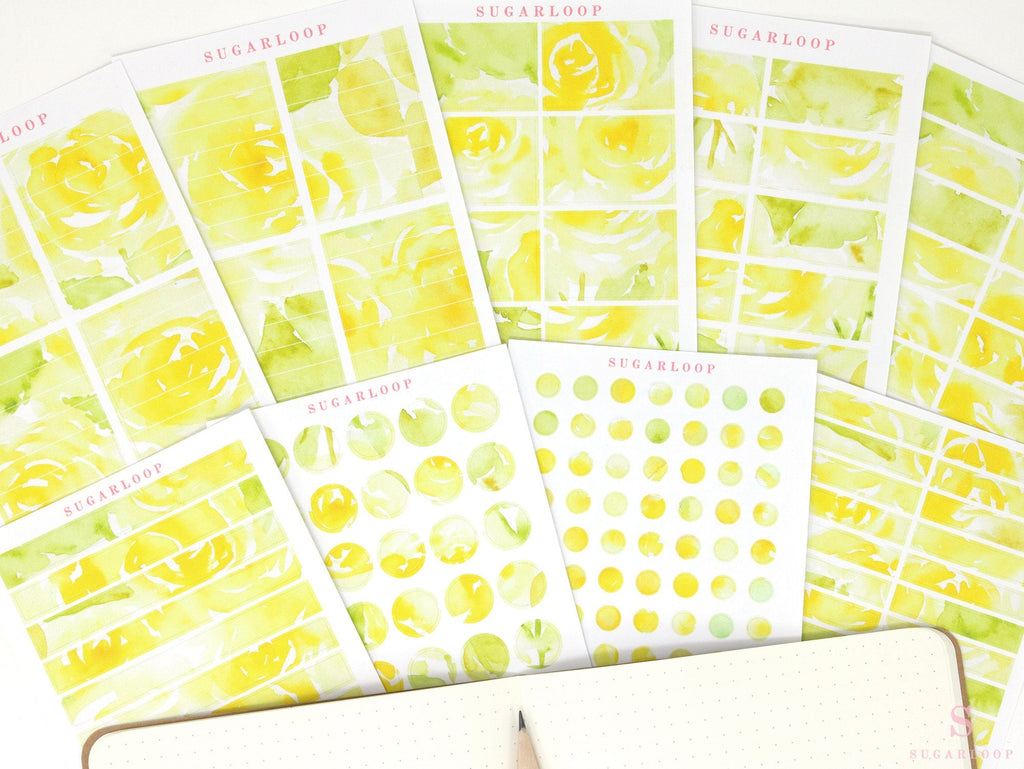 Color Palette Deco Stickers for Journals & Planners: Yellow