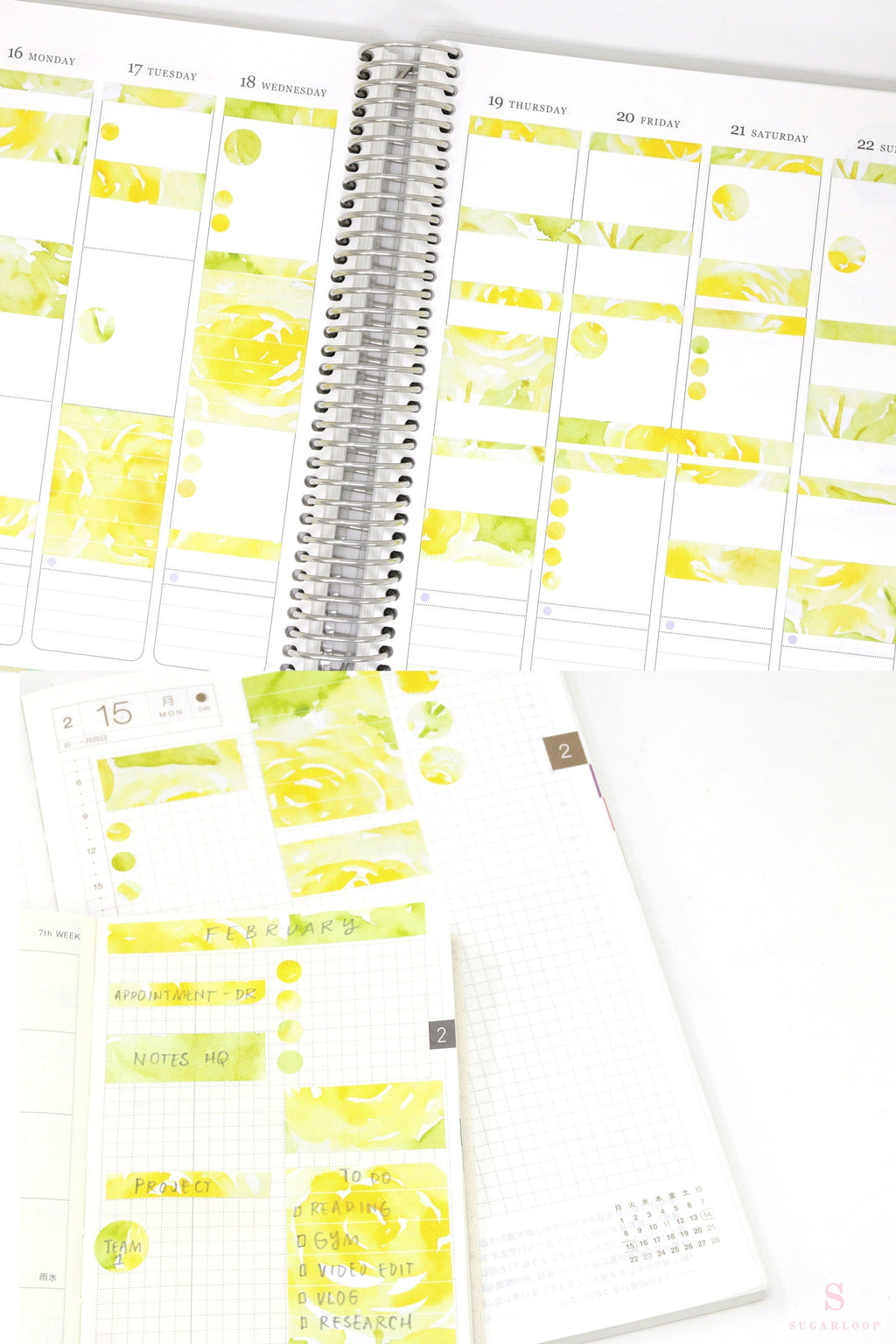 Color Palette Deco Stickers for Journals & Planners: Yellow