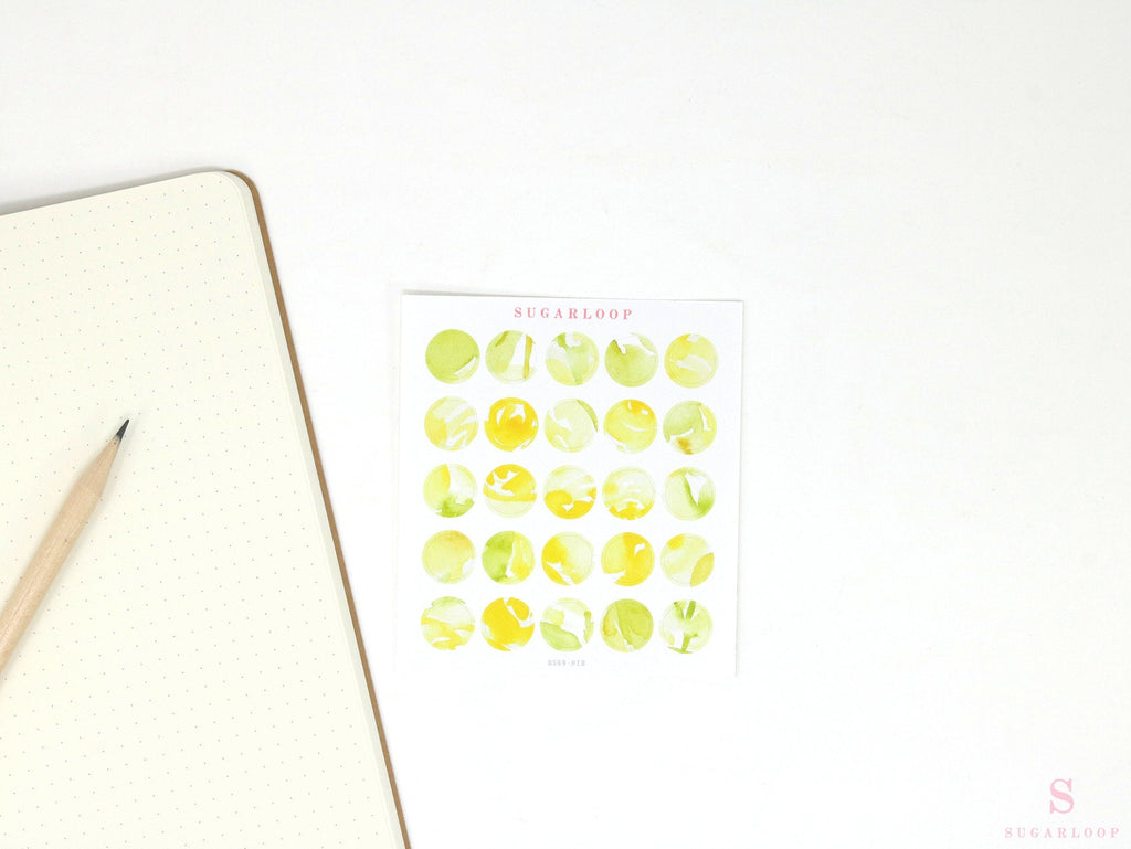 Color Palette Deco Stickers for Journals & Planners: Yellow