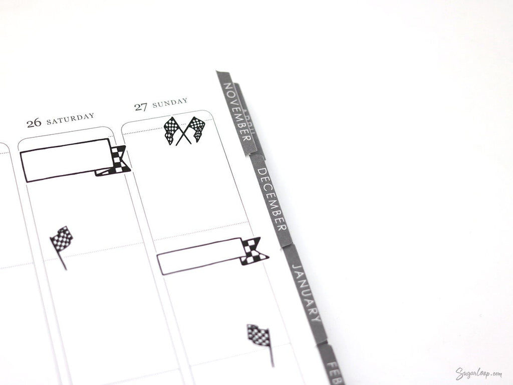 Checkered Flag Formula Racing Banner Flag Bujo Planner Stickers