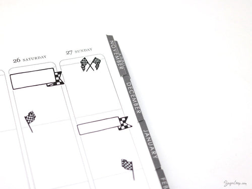 Checkered Flag Formula Racing Banner Flag Bujo Planner Stickers