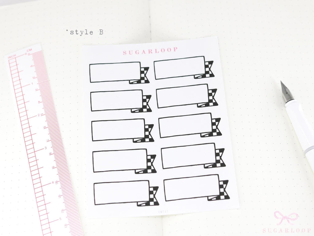 Checkered Flag Formula Racing Banner Flag Bujo Planner Stickers