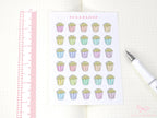 Cute Movie Popcorn Icons Bujo Journal & Planner Stickers