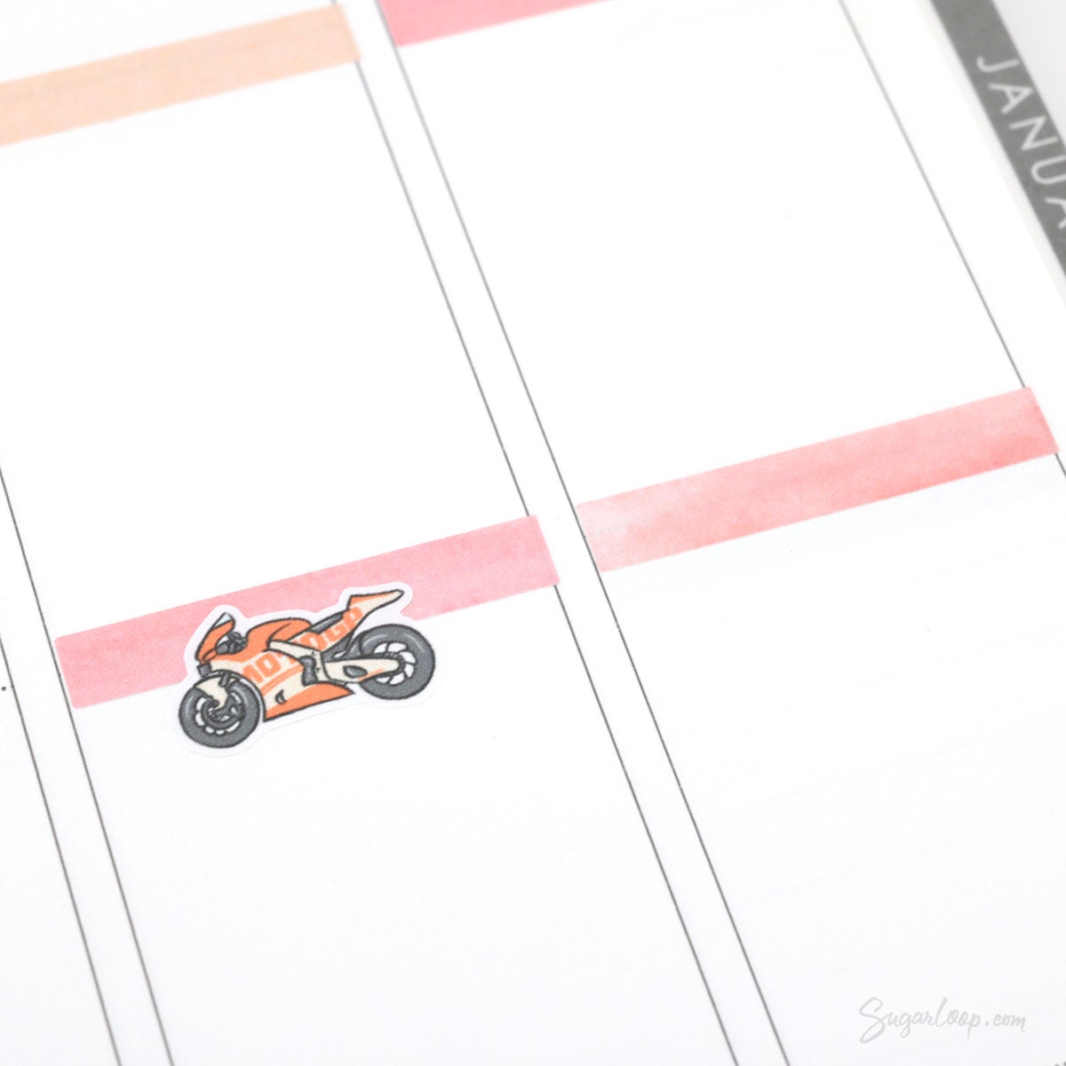 Motorbike Racing Bujo Journal Planner Stickers