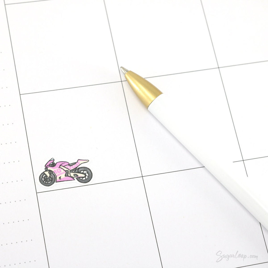 Motorbike Racing Bujo Journal Planner Stickers