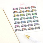 Motorbike Racing Bujo Journal Planner Stickers
