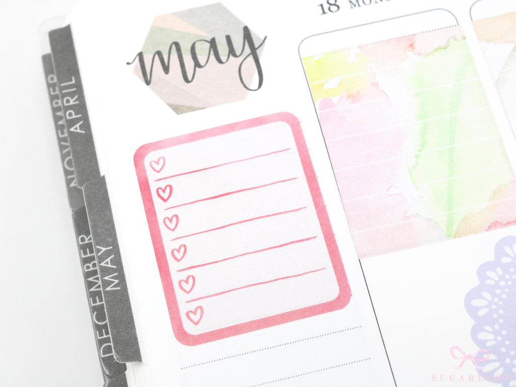 Checklist Full Box Planner & Journal Stickers