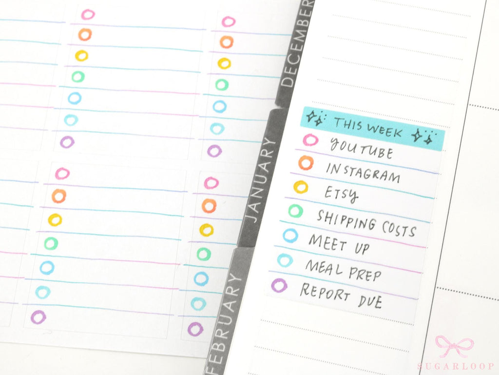Handmade Watercolor Full Box Planner Stickers