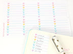 Full Box Checklist Planner Stickers: Watercolor Hearts