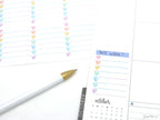 Full Box Checklist Planner Stickers: Watercolor Hearts