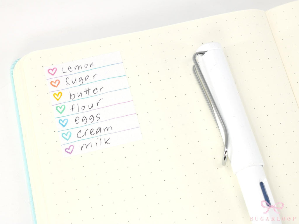 Full Box Checklist Planner Stickers: Watercolor Hearts