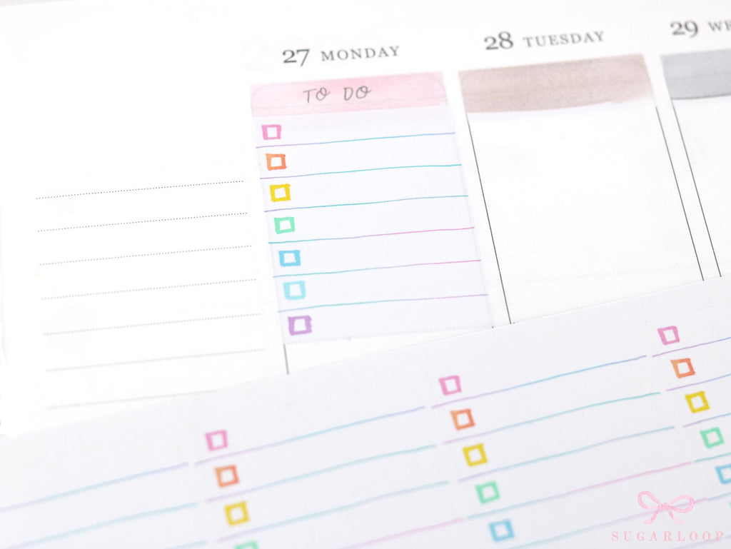 Full Box Checklist Stickers for Vertical Planners