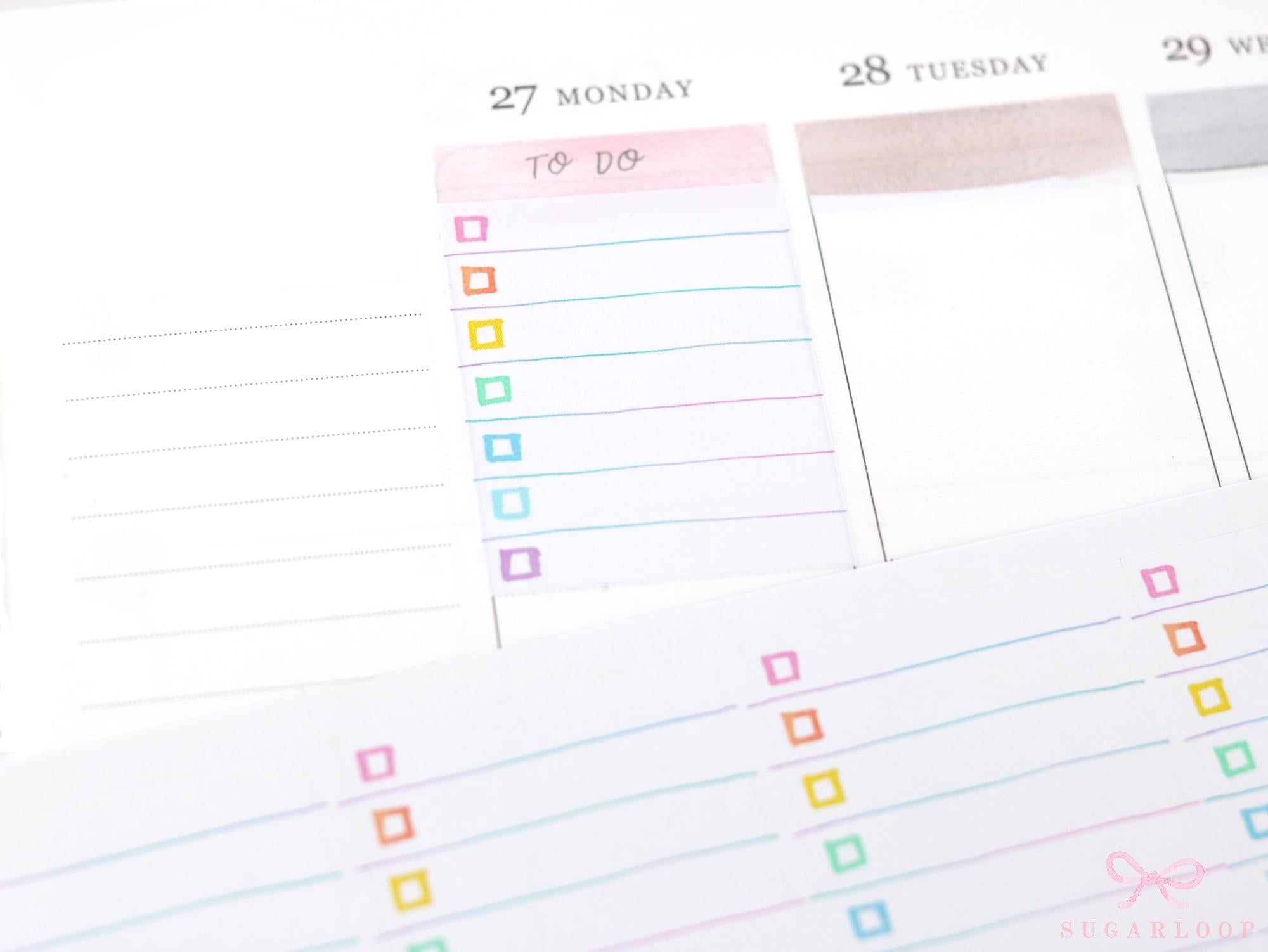 Full Box Checklist Stickers for Vertical Planners