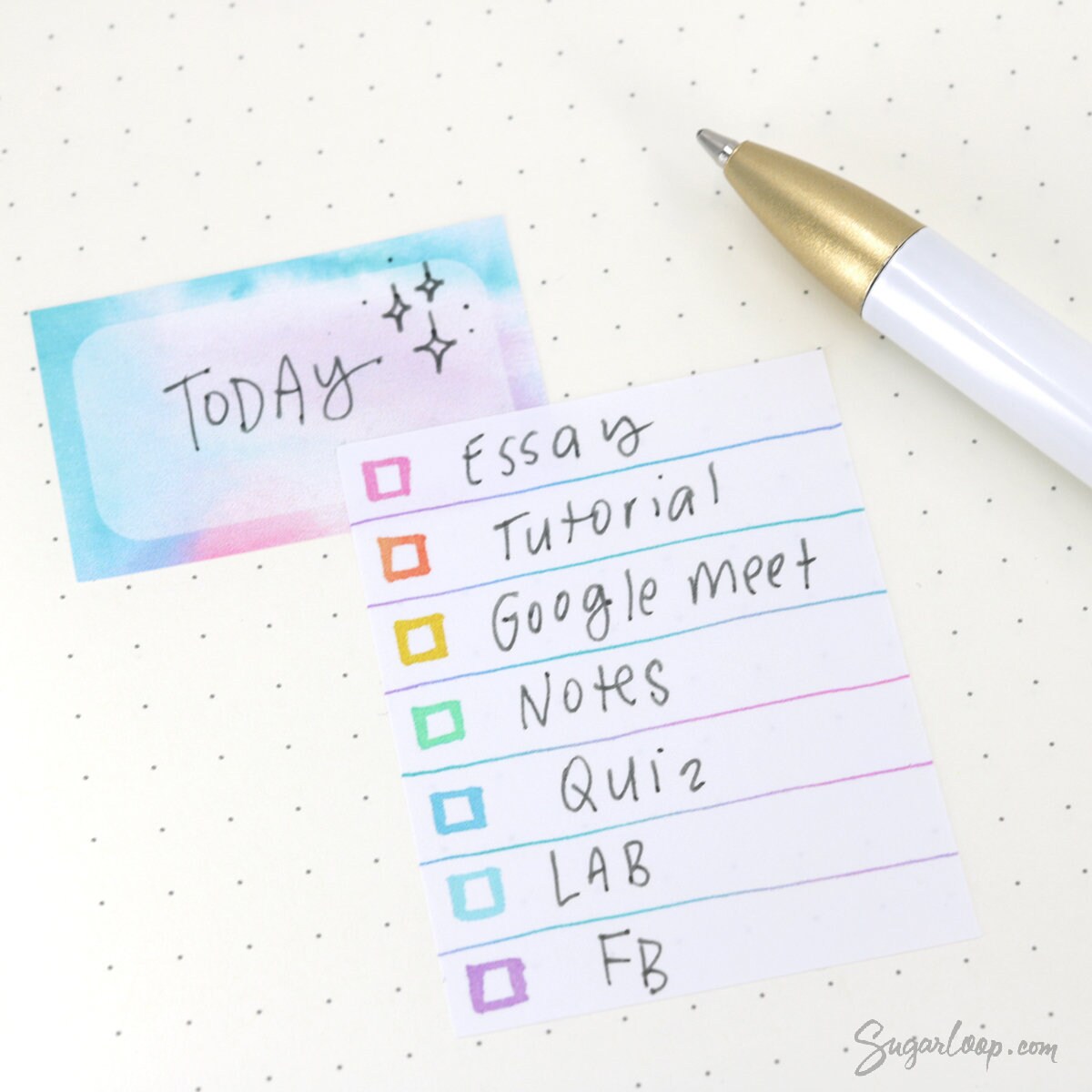 Full Box Checklist Stickers for Vertical Planners