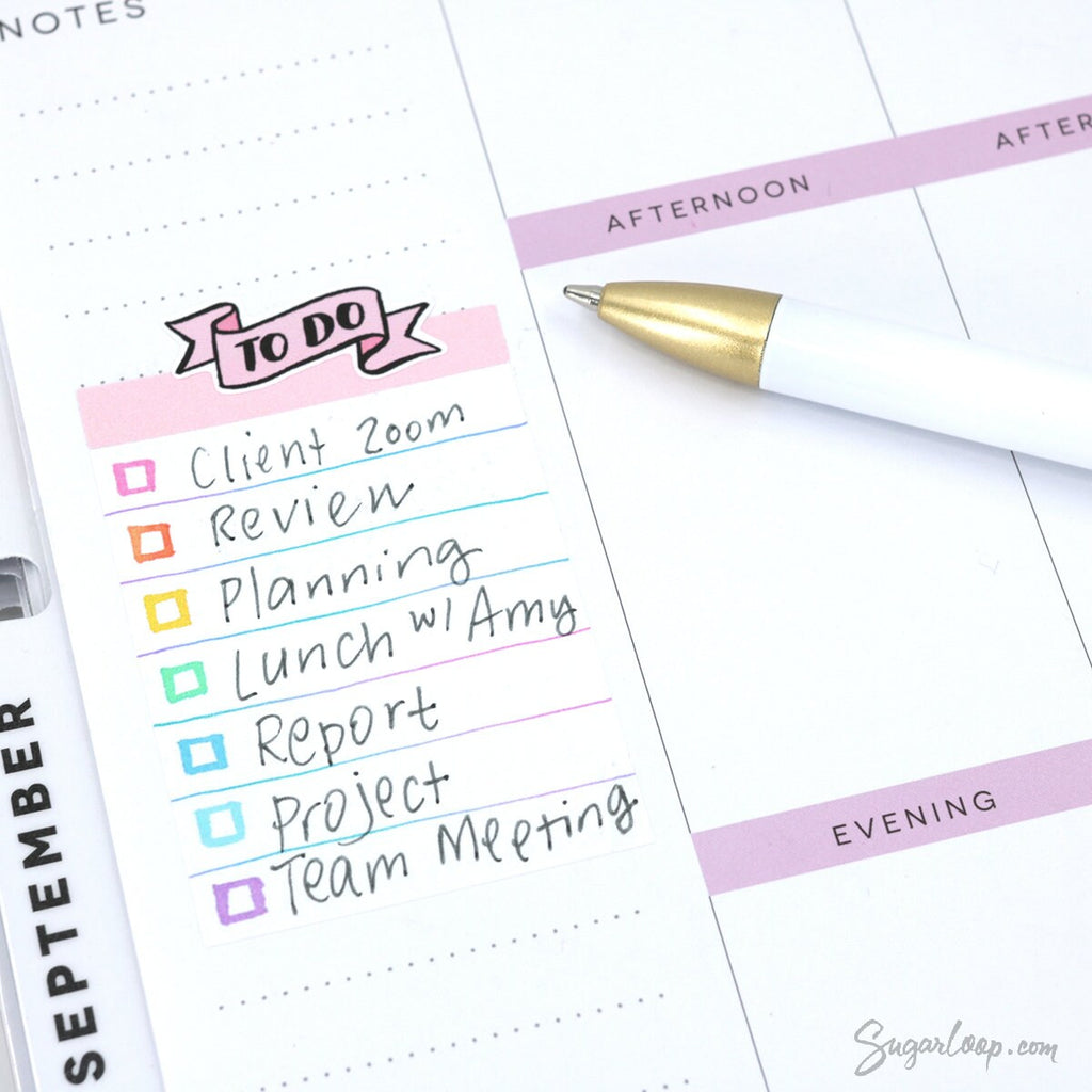 Full Box Checklist Stickers for Vertical Planners